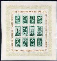 Bulgaria 1953  Medicinal Flowers imperf m/sheet unmounted mint, SG MS931a, stamps on flowers, stamps on medical