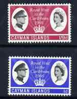 Cayman Islands 1966 Royal Visit perf set of 2 unmounted mint, SG 192-93, stamps on royalty, stamps on royal visits