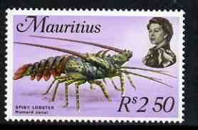 Mauritius 1969-73 Spiny Lobster 2r50 chalky paper (from def set) unmounted mint, SG 397, stamps on marine life, stamps on 