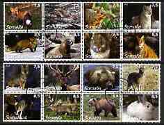 Somalia 2002 Wild Animals #02 perf set of 16 cto used, stamps on animals, stamps on deer, stamps on bears, stamps on rabbits, stamps on fox, stamps on squirrels, stamps on cats, stamps on otters, stamps on wolves, stamps on  fox , stamps on foxes, stamps on 