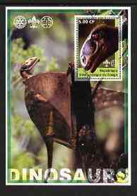 Congo 2002 Dinosaurs #12 (also showing Scout, Guide & Rotary Logos) fine cto used, stamps on dinosaurs, stamps on scouts, stamps on guides, stamps on rotary