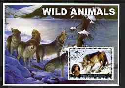 Somalia 2002 Wild Animals #01 (Wolves) perf s/sheet (also showing Baden Powell and Scout & Guide Logos) fine cto used, stamps on animals, stamps on wolves, stamps on scouts, stamps on guides