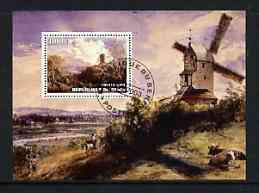 Benin 2003 Paintings of Windmills #01 perf m/sheet fine cto used, stamps on windmills, stamps on arts
