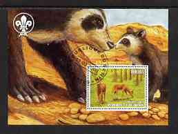 Benin 2003 Wild Animals perf m/sheet #01 (Deer) with Scout Logo fine cto used, stamps on , stamps on  stamps on animals, stamps on  stamps on scouts, stamps on  stamps on deer