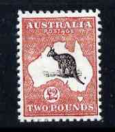 Australia 1913 Roo \A32 perf single being a Hialeah forgery on gummed paper (as SG 16), stamps on animals, stamps on kangaroos, stamps on , stamps on  kg5 , stamps on , stamps on forgery, stamps on forgeries, stamps on maps