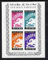 Calf of Man 1965 Europa imperf m/sheet containing 4 values in issued colours (Rosen CA28MS) unmounted mint, stamps on europa, stamps on maps