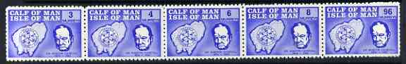 Calf of Man 1967 Churchill & Map def set of 5 (first issue in blue) unmounted mint P10 (Rosen CA72-76), stamps on churchill, stamps on maps