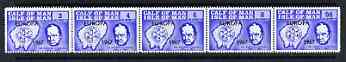 Calf of Man 1967 Europa overprinted on Churchill & Map def set of 5 in blue unmounted mint (Rosen CA84-88), stamps on churchill, stamps on maps, stamps on europa