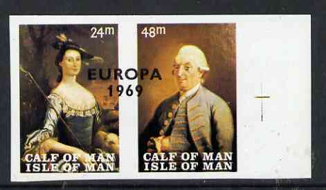 Calf of Man 1969 Europa overprinted on Paintings from Manx Museum #1 imperf set of 2 unmounted mint (Rosen CA145a-46a), stamps on , stamps on  stamps on arts, stamps on  stamps on museums, stamps on  stamps on europa