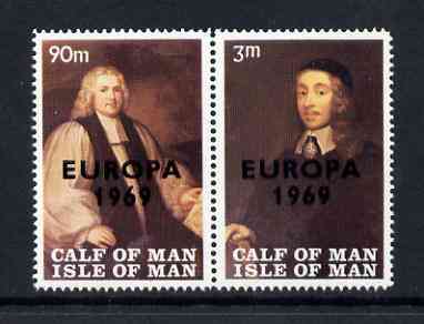 Calf of Man 1969 Europa overprinted on Paintings from Manx Museum #3 perf set of 2 unmounted mint (Rosen CA149-50), stamps on arts, stamps on museums