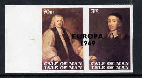 Calf of Man 1969 Europa overprinted on Paintings from Manx Museum #3 imperf set of 2 unmounted mint (Rosen CA149a-50a), stamps on arts, stamps on museums, stamps on europa