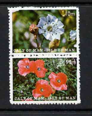 Calf of Man 1969 Flowers of the Isle of Man second issue perf set of 2 unmounted mint (Rosen CA157-58), stamps on flowers