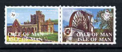 Calf of Man 1971 Isle of Man Views - Scouts rouletted set of 2 unmounted mint (Rosen CA208-209), stamps on tourism, stamps on scouts, stamps on castles