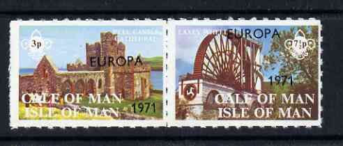 Calf of Man 1971 Europa optd on Isle oxf Man Views - Scouts rouletted set of 2 unmounted mint (Rosen CA211-12), stamps on tourism, stamps on scouts, stamps on castles, stamps on europa