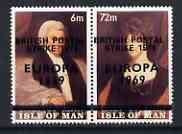Calf of Man 1971 POSTAL STRIKE overprinted on Europa 1969 opt'd on Paintings from Manx Museum #2 perf set of 2 unmounted mint, stamps on , stamps on  stamps on arts, stamps on  stamps on museums, stamps on  stamps on strike, stamps on  stamps on europa