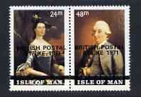 Calf of Man 1971 POSTAL STRIKE overprinted on Paintings from Manx Museum #1 perf set of 2 unmounted mint, stamps on , stamps on  stamps on arts, stamps on  stamps on museums, stamps on  stamps on strike