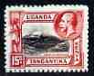 Kenya, Uganda & Tanganyika 1935 Mount Kilimanjaro KG5 perf 15c Hialeah forgery on gummed paper (as SG 113), stamps on mountains, stamps on forgery, stamps on forgeries, stamps on  kg5 , stamps on 