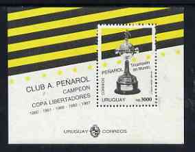 Uruguay 1992 Penarol Football World Club Champions m/sheet unmounted mint, Mi BL56, stamps on football, stamps on sport