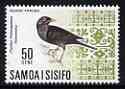Samoa 1967 Island Thrush 50s from Bird def set unmounted mint, SG 288, stamps on birds, stamps on samoa, stamps on thrush