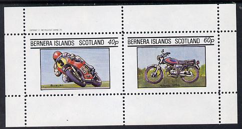 Bernera 1982 Motor Cycles (Suzuki & Honda) perf set of 2 values (40p & 60p) unmounted mint, stamps on transport  motorbikes