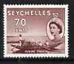 Seychelles 1954-61 Fishing Pirogue 70c (from def set) unmounted mint, SG 183a, stamps on seychelles, stamps on fishing, stamps on ships
