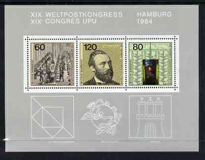 Germany - West 1984 19th UPU Congress, Hamburg m/s SG MS2065 unmounted mint, stamps on upu, stamps on postal, stamps on  upu , stamps on 