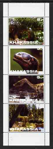 Chakasia 2003 Dinosaurs perf set of 4 values unmounted mint, stamps on dinosaurs