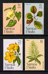 Samoa 1981 Christmas - Flowers perf set of 4 unmounted mint, SG 607-10, stamps on christmas, stamps on flowers