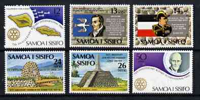 Samoa 1980 Anniversaries perf set of 6 unmounted mint, SG 565-70, stamps on rotary, stamps on personalities, stamps on religion, stamps on missionary, stamps on 