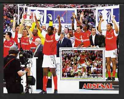 Benin 2003 Arsenal Football Club perf m/sheet cto used, stamps on football, stamps on sport