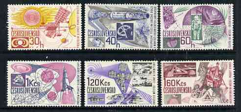 Czechoslovakia 1967 Space Research perf set of 6 unmounted mint, SG 1639-44, stamps on space, stamps on satellites