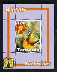 Tanzania 2003 Wild Life - Butterflies perf souvenir sheet unmounted mint, stamps on butterflies