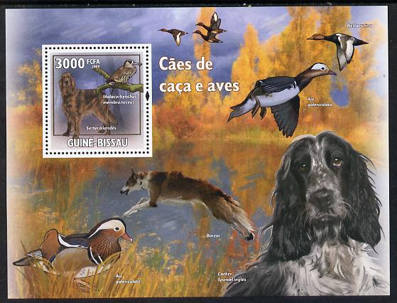 Guinea - Bissau 2009 Hunting Dogs & Birds perf s/sheet unmounted mint, stamps on dogs, stamps on birds, stamps on ducks, stamps on hunting