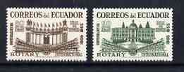 Ecuador 1955 50th Anniversary of Rotary International perf set of 2 unmounted mint, SG 1033-34, stamps on rotary