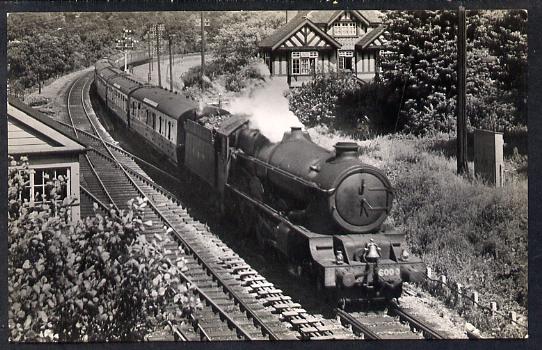 Postcard by Ian Allan - GWR Down Cornish Riviera hauled by 4-6-0 No.6000 King George V, black & white, unused and in good condition, stamps on railways