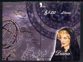 Liberia 1997 Princess Diana Memorial perf m/sheet (Diana in Mourning with Zodiac signs) unmounted mint, stamps on royalty, stamps on diana, stamps on zodiac, stamps on astology, stamps on zodiac, stamps on zodiacs