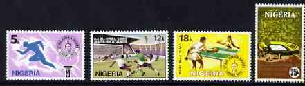 Nigeria 1973 Second All Africa Games perf set of 4 unmounted mint, SG 307-10*, stamps on sport, stamps on athletics, stamps on football, stamps on table tennis