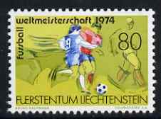 Liechtenstein 1975 Football World Cup unmounted mint, SG 593, stamps on football, stamps on sport