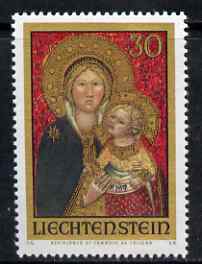 Liechtenstein 1975 Christmas - Madonna unmounted mint, SG 586, stamps on christmas, stamps on arts
