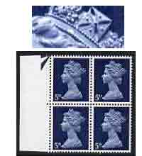 Great Britain 1967-70 Machins 5d unmounted mint positional block of 4 with variety white flaw on band of diadem (R12/2 cyl 1), stamps on varieties