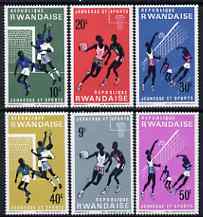 Rwanda 1966 Youth & Sports set of 6 unmounted mint, SG 162-67, stamps on sport, stamps on football, stamps on basketball, stamps on volleyball