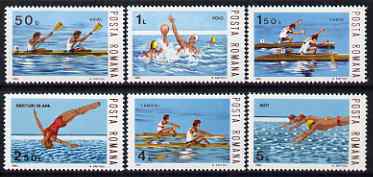 Rumania 1983 Water Sports set of 6 unmounted mint, SG 4801-06, stamps on sport, stamps on rowing, stamps on diving, stamps on water polo, stamps on swimming