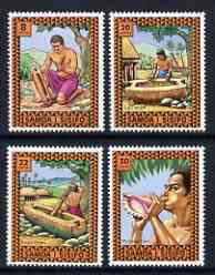 Samoa 1975 Musical Instruments set of 4 unmounted mint, SG 450-53, stamps on music, stamps on shells, stamps on musical instruments