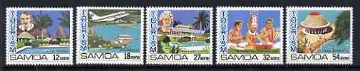 Samoa 1981 Tourism set of 4 unmounted mint SG 594-98, stamps on aviation, stamps on hotels, stamps on tourism, stamps on literature, stamps on scots, stamps on scotland