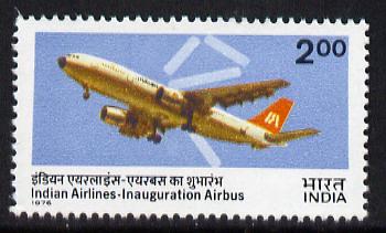India 1976 Indian Airlines Airbus unmounted mint, SG 834, stamps on aviation