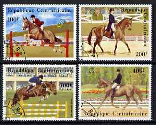 Central African Republic 1983 pre-Olympics set of 4 showing Equestrian sports fine cto used, SG 953-56, stamps on sport, stamps on olympics, stamps on  horses