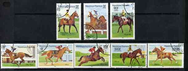 Togo 1985 Racehorses set of 8 cto used, SG1776-83, stamps on , stamps on  stamps on sport, stamps on  stamps on horses, stamps on  stamps on race horses
