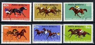 Rumania 1974 Cent of Horse-racing in Rumania set of 6 fine cto used, SG 4063-68, stamps on animals, stamps on horses, stamps on sport, stamps on horse racing