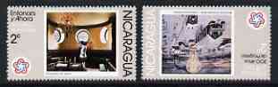 Nicaragua 1978 the two 2c values from Bicent of American Revolution (2nd Series) '200 years of Progress' fine unmounted mint SG 2058-9, stamps on energy, stamps on electricity