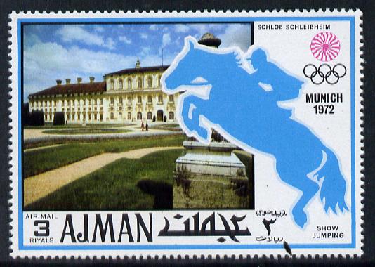 Ajman 1971 Show Jumping 3R from Munich Olympics perf set of 20 unmounted mint, Mi 745, stamps on show-jumping    horses